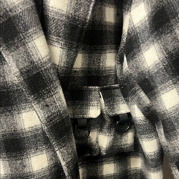 Fashion Nova Monochrome Checkered Pea Coat - Picture 3 of 5